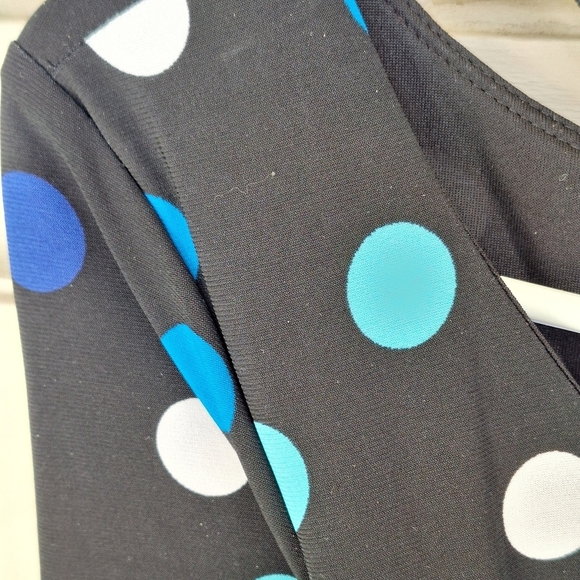 Stylish Polka Dot Dress - Black and Blue - Picture 8 of 9